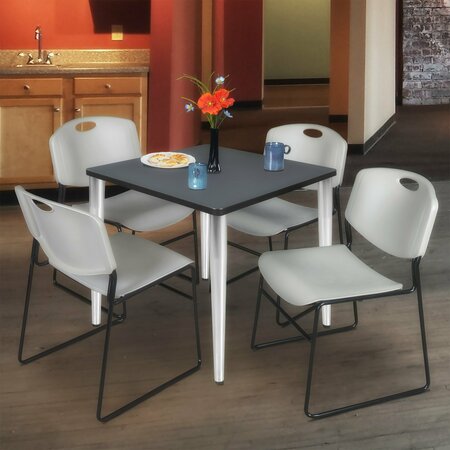 REGENCY Kahlo Square Table & Chair Sets, 30 W, 30 L, 29 H, Wood, Metal, Polypropylene Top, Grey TPL3030GYCM44GY